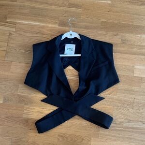 COS Elegant Black Cropped Wrap Vest